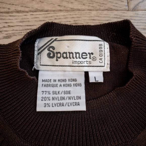 vintage silk brown top - Picture 5 of 5